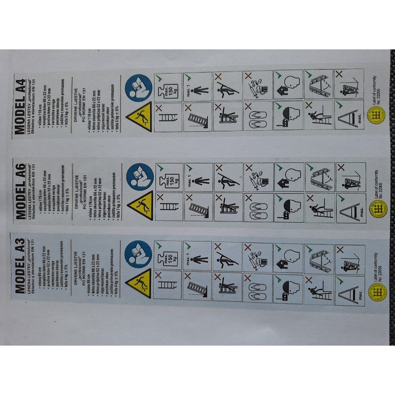 Scala in legno con 3 gradini